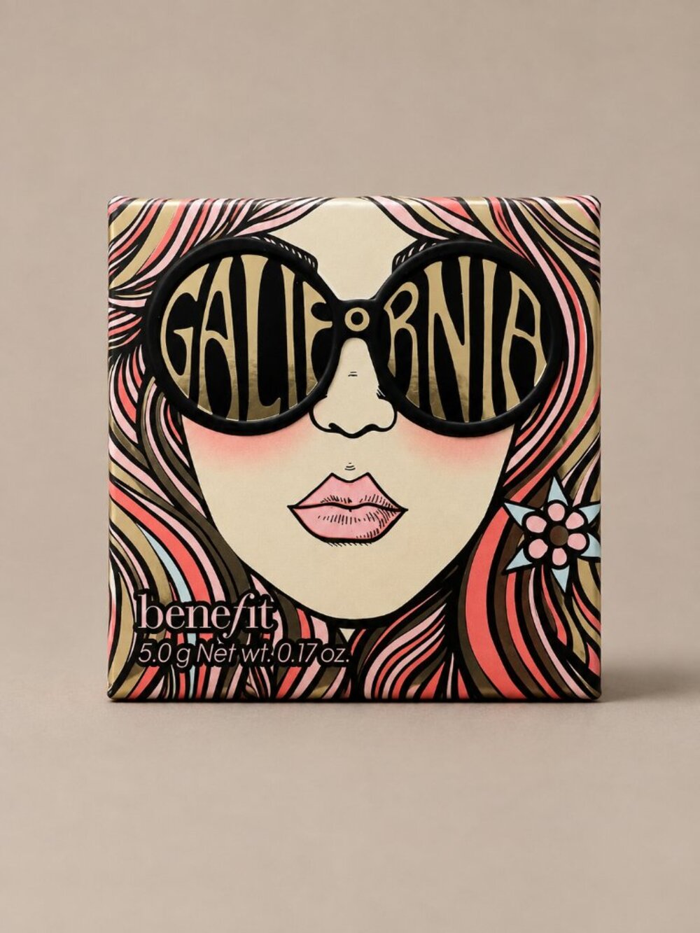Benefit GALifornia Powder Blush Full Size 0.17 oz Golden Pink DISCONTINUED Rare
